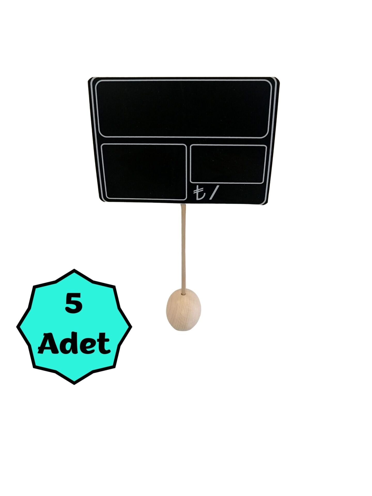 KARA TAHTA 13X9 ÇİZGİLİ SAPLAMALI Silinebilir Dekoratif Etiket ve Etiketlik PVC Siyah Etiket