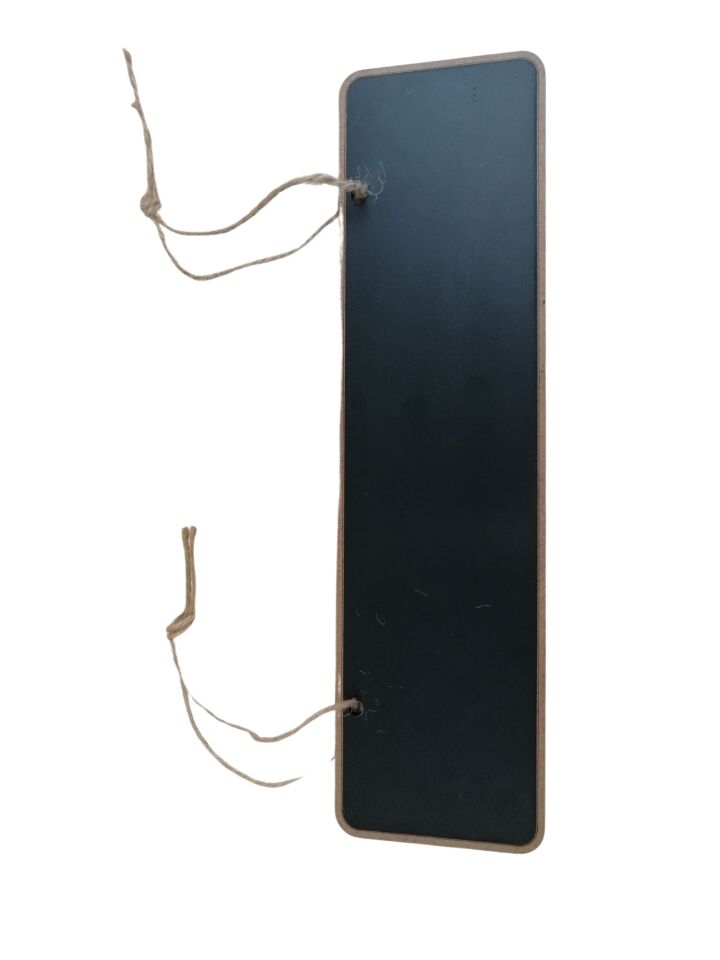 KARA TAHTA (30cm x H:8cm) İPLİ Silinebilir Dekoratif Etiket ve Etiketlik PVC Siyah Etiket