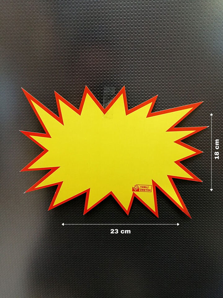 YILDIZ ETİKET KÜÇÜK EN:19CM X H:14CM (NO:3) yıldız fiyat etiketi, yıldız şeklinde fiyat etiketi, baskısız yıldız şeklinde fiyat etiketi