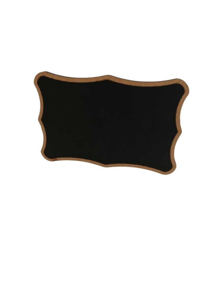KARA TAHTA (11cm x H:7cm) ARKA DESTEKLİ Silinebilir Dekoratif Etiket ve Etiketlik PVC Siyah Etiket