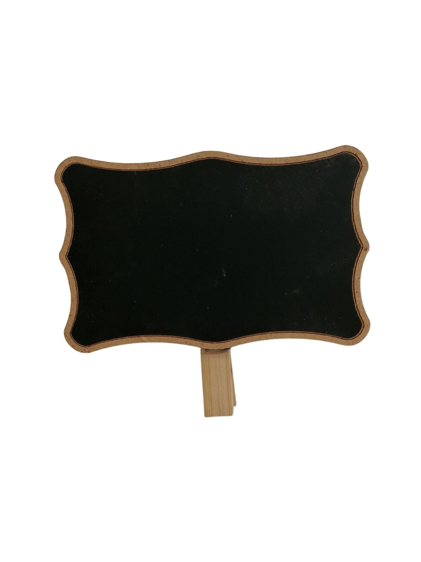KARA TAHTA (11cm x H:7cm) KIVRIMLI MANDALLI (KALIN) Silinebilir Dekoratif Etiket ve Etiketlik PVC Siyah Etiket