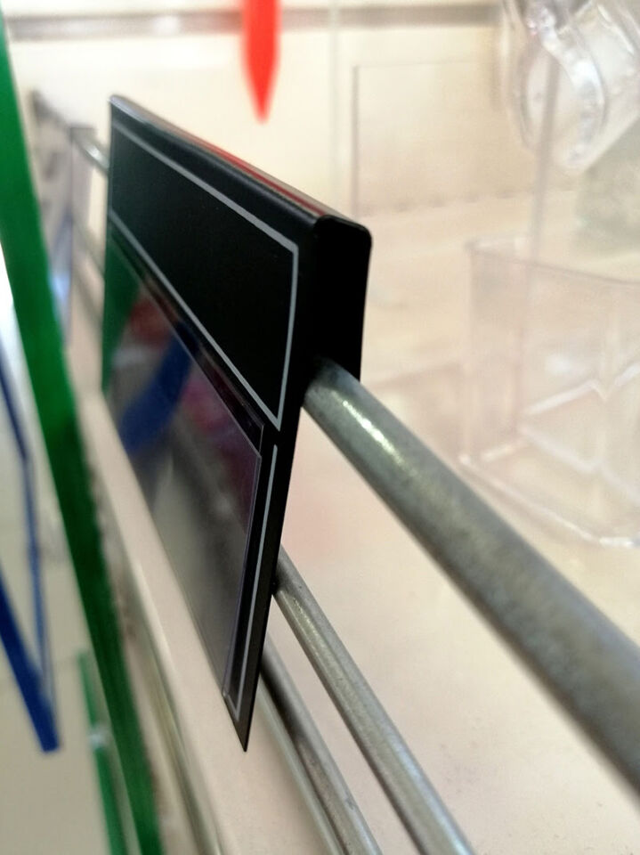 KARA TAHTA GEÇMELİ- PVCLİ (11,5cm x 6,5cm) Silinebilir Dekoratif Etiket ve Etiketlik PVC Siyah Etiket