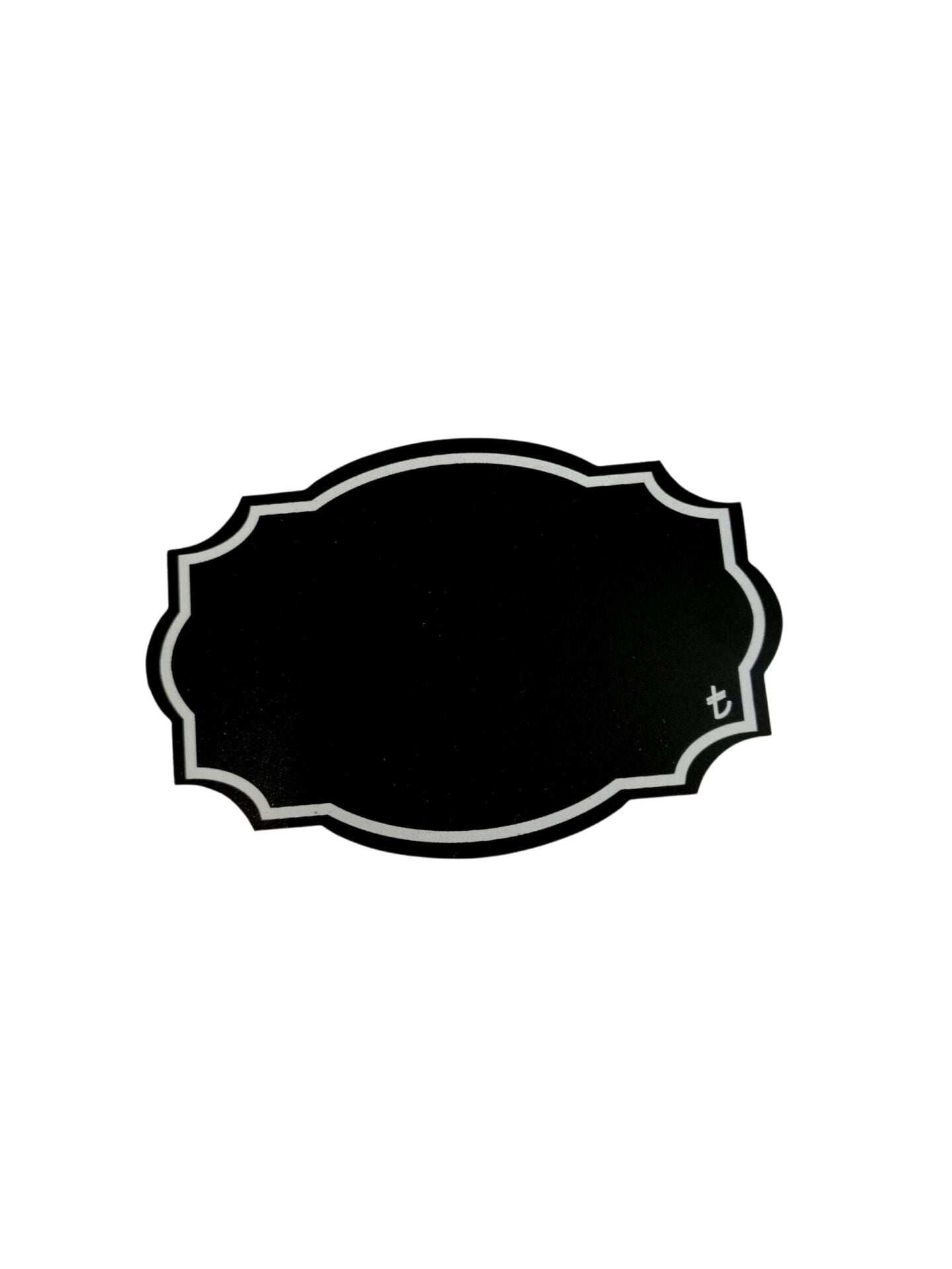 KARA TAHTA 9XH:6CM OVAL ELİPS KÖŞE 1643 Silinebilir Dekoratif Etiket ve Etiketlik PVC Siyah Etiket