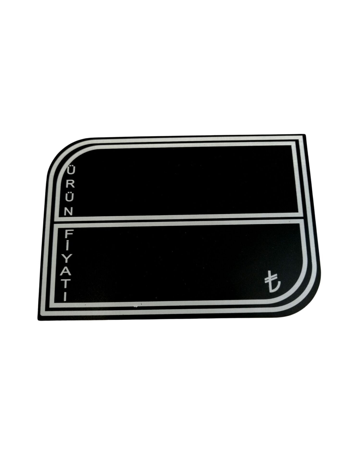 KARA TAHTA (13cm x H:8cm) OVAL KÖŞELİ DİKDÖRTGEN 1649 Silinebilir Dekoratif Etiket ve Etiketlik PVC Siyah Etiket
