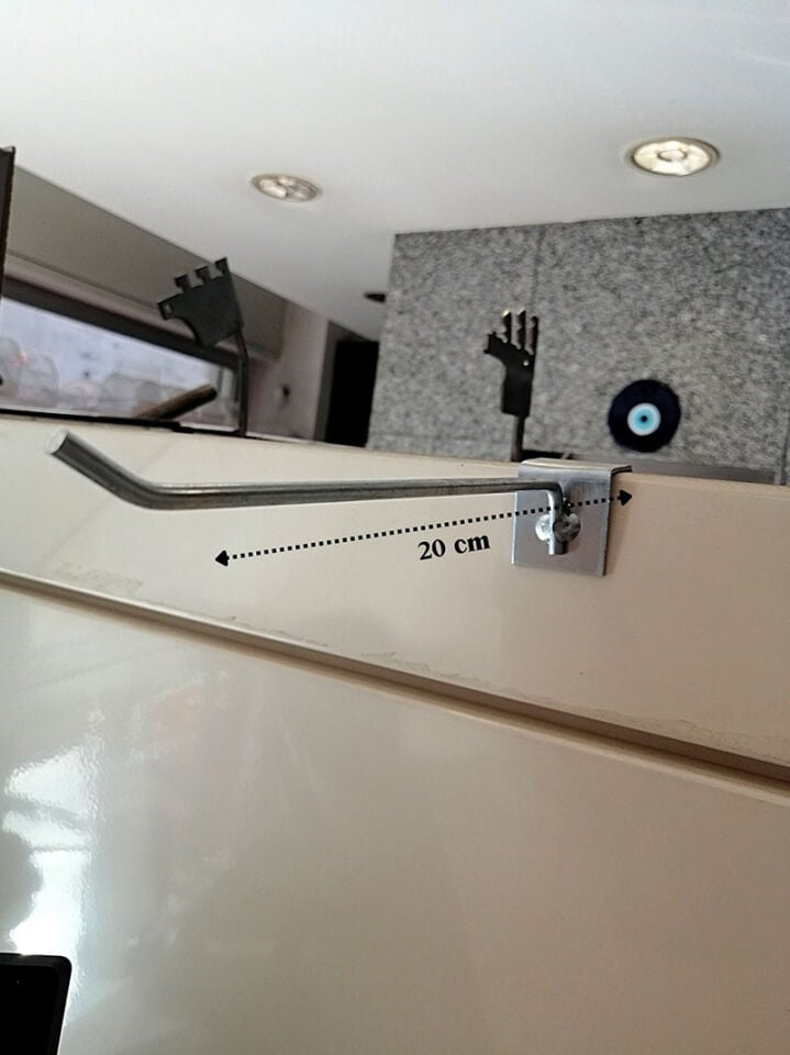P.G 20X40 PROFİLE GEÇEN TEL ASKI 20CM ÇİNKO (10 Adet) Ürün Asma Çubukları, Demir Askı Çubuğu, Tel Askılık Ürün Asma Aparatı