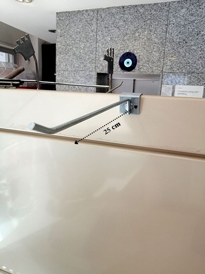 P.G 20X40 PROFİLE GEÇEN TEL ASKI 25CM ÇİNKO Ürün Asma Çubukları, Demir Askı Çubuğu, Tel Askılık Ürün Asma Aparatı