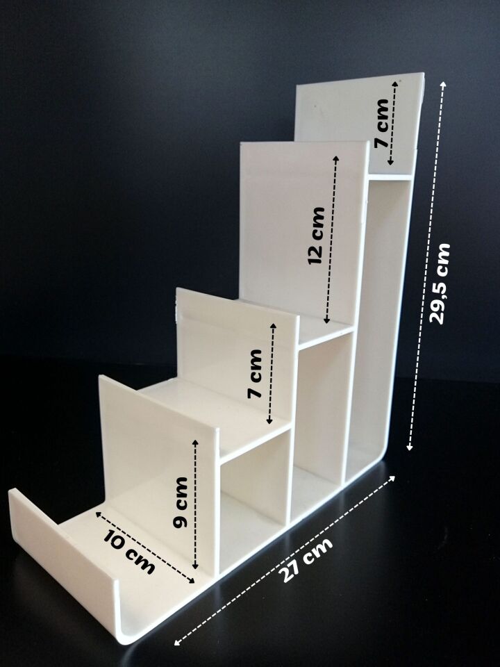 KADEMELİ STAND CÜZDANLIK 4 Katlı Ürün Teşhir Standı 4 Katlı Mini Raf Stand