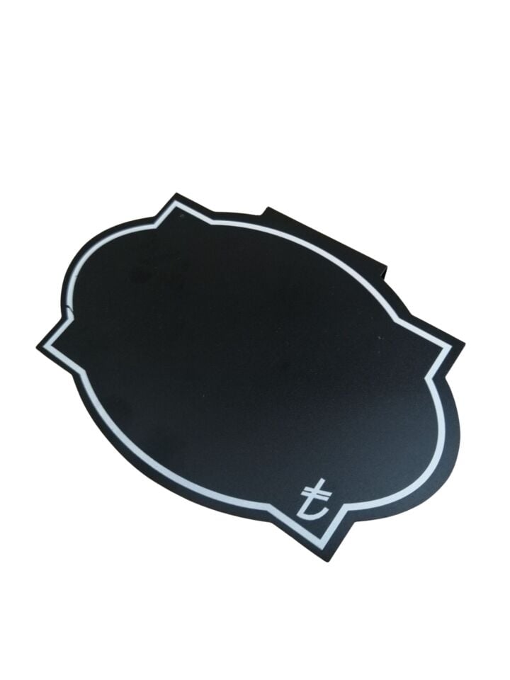 KARA TAHTA (12cm x H:8cm) GEÇME STANDART 1646 Silinebilir Dekoratif Etiket ve Etiketlik PVC Siyah Etiket