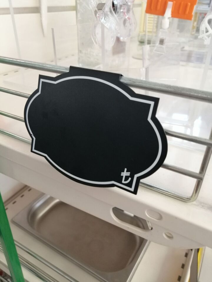 KARA TAHTA (12cm x H:8cm) GEÇME STANDART 1646 Silinebilir Dekoratif Etiket ve Etiketlik PVC Siyah Etiket
