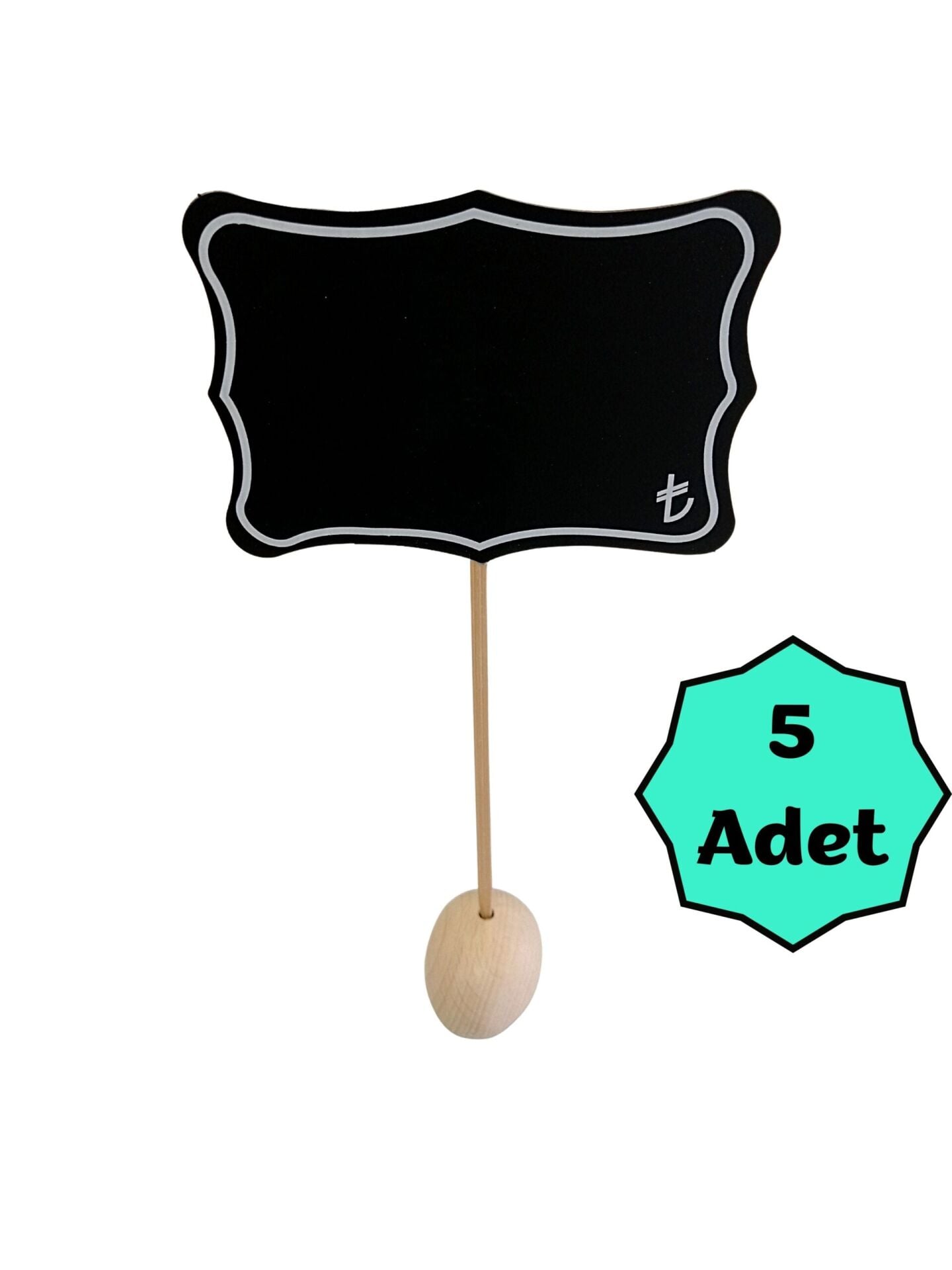 KARA TAHTA (10cm x H:7cm) KIVRIMLI SAPLAMALI 1645 Silinebilir Dekoratif Etiket ve Etiketlik PVC Siyah Etiket