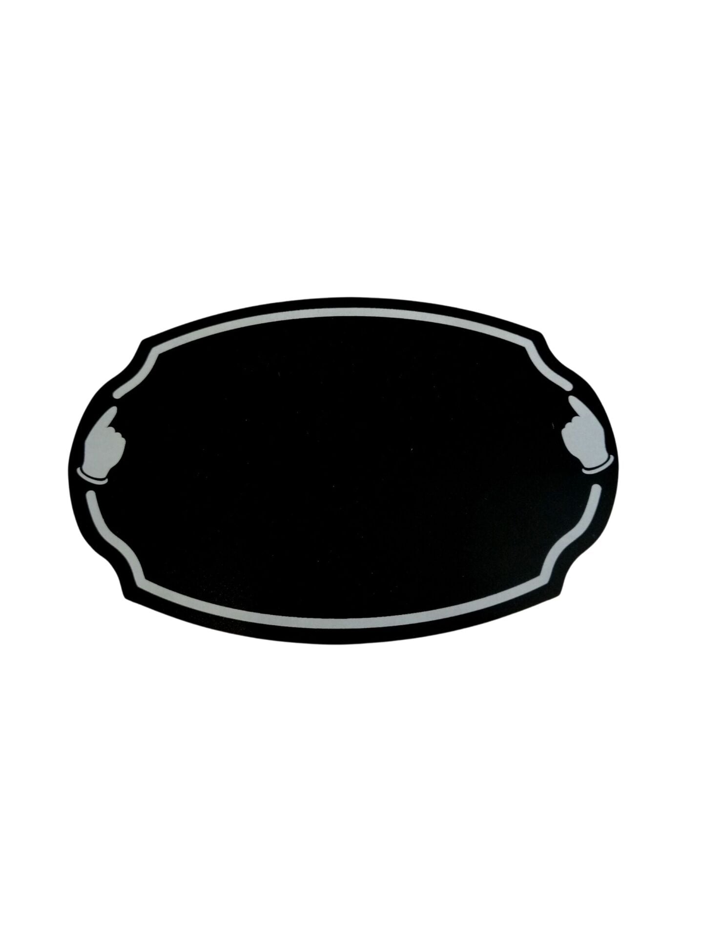 KARA TAHTA (12cm x H:8cm) OVAL Silinebilir Dekoratif Etiket ve Etiketlik PVC Siyah Etiket