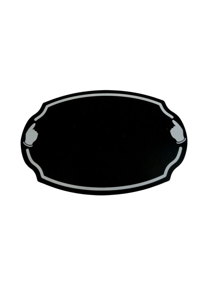 KARA TAHTA (12cm x H:8cm) OVAL Silinebilir Dekoratif Etiket ve Etiketlik PVC Siyah Etiket