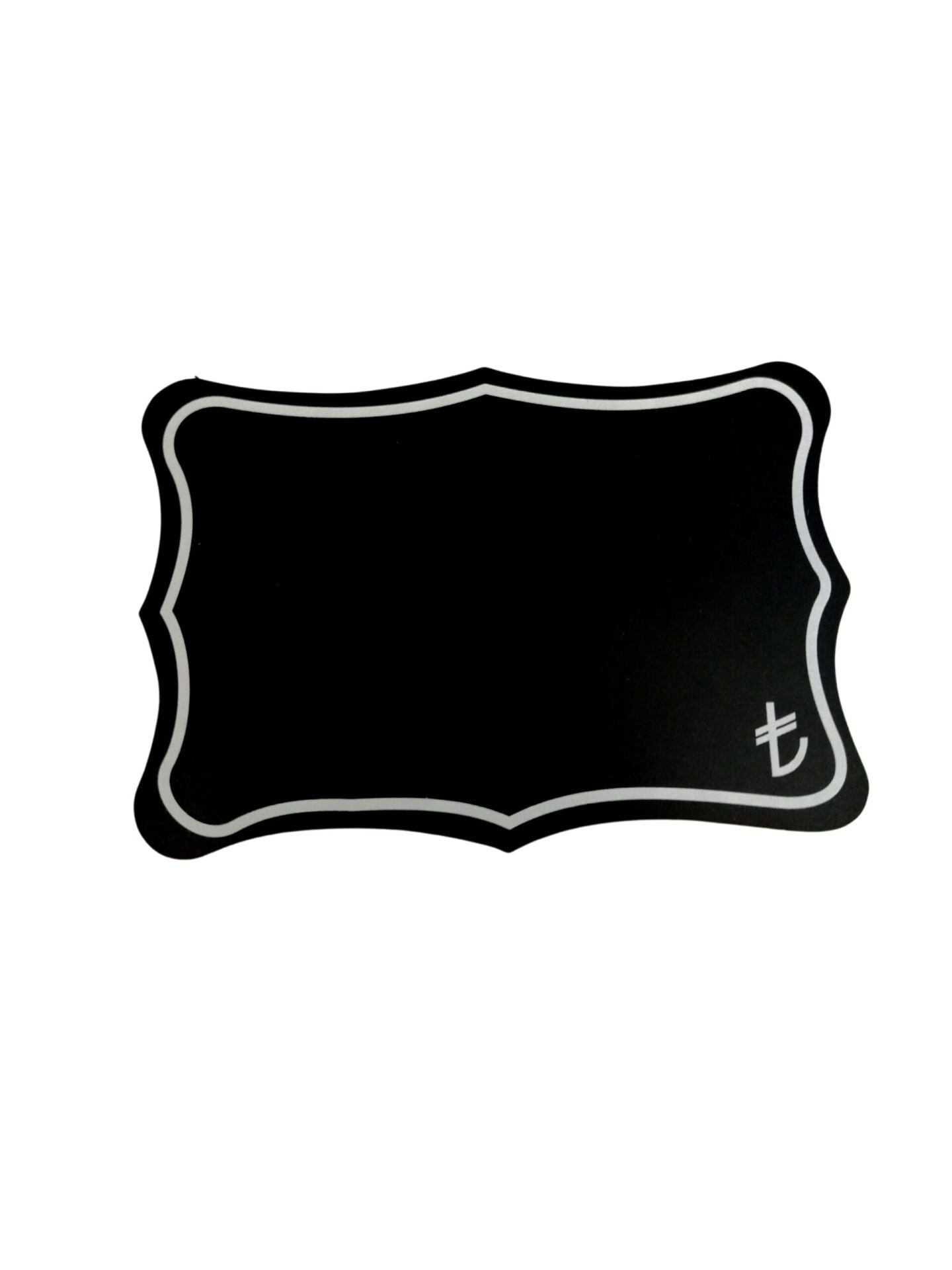 KARA TAHTA (10cm x H:7cm) KIVRIMLI 1645 Silinebilir Dekoratif Etiket ve Etiketlik PVC Siyah Etiket