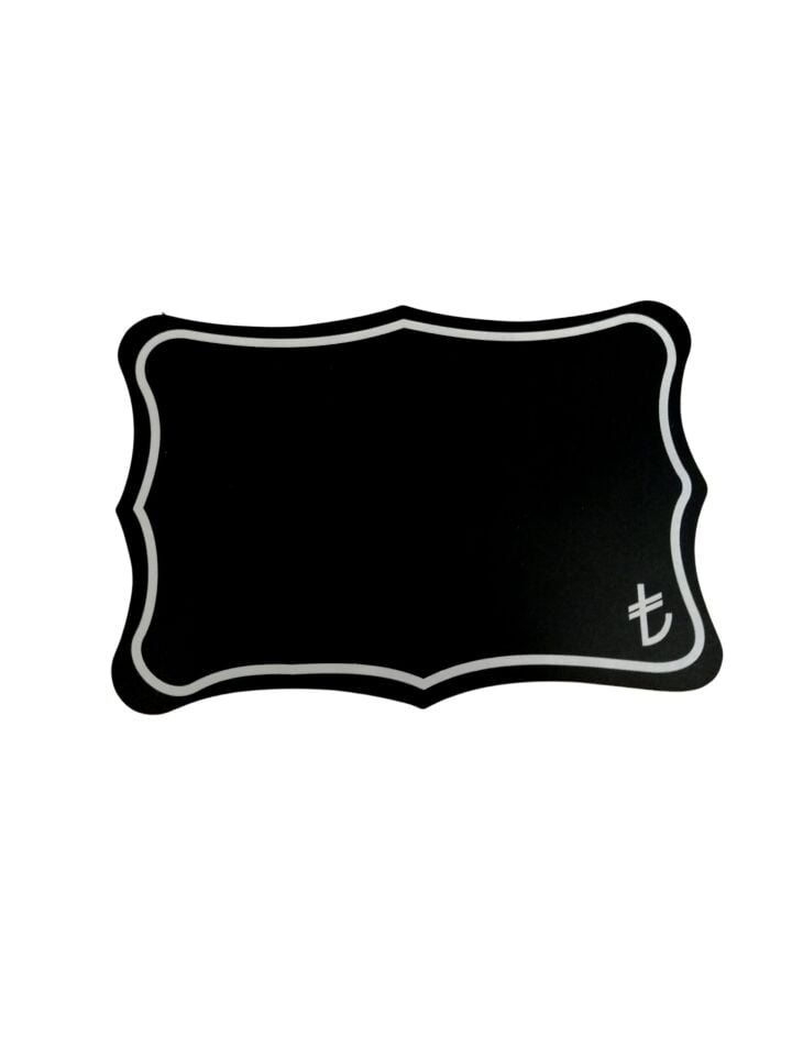 KARA TAHTA (10cm x H:7cm) KIVRIMLI 1645 Silinebilir Dekoratif Etiket ve Etiketlik PVC Siyah Etiket