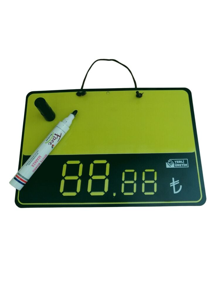 KARA TAHTA ‘EKO’ DİGİTAL (17cm x 25xm) Silinebilir Dekoratif Etiket ve Etiketlik PVC Siyah Etiket