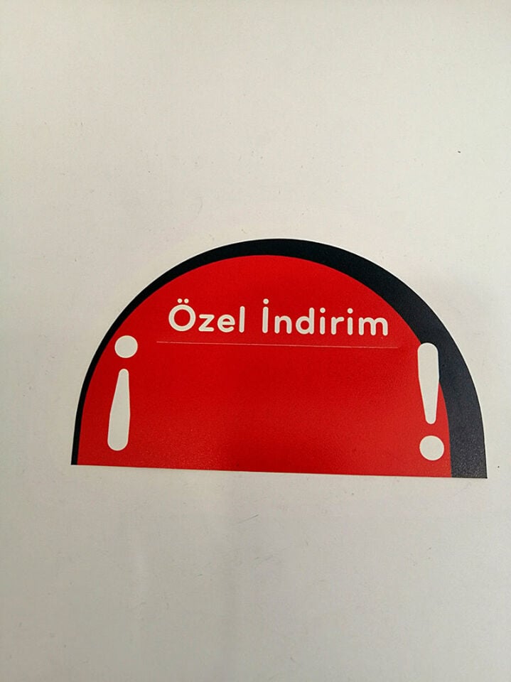 KULAKÇIK OVAL BASKILI Raf Önü İkaz Etiketi Fiyat Etiketliği Uyarı Etiketi Bilgilendirme Etiketi