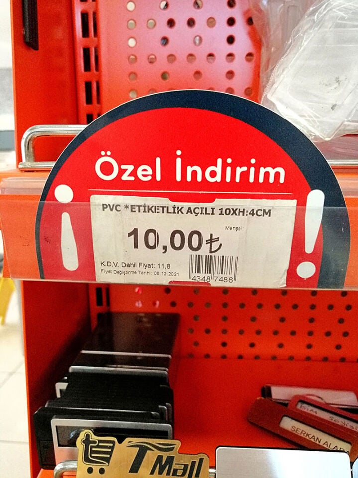 KULAKÇIK OVAL BASKILI Raf Önü İkaz Etiketi Fiyat Etiketliği Uyarı Etiketi Bilgilendirme Etiketi