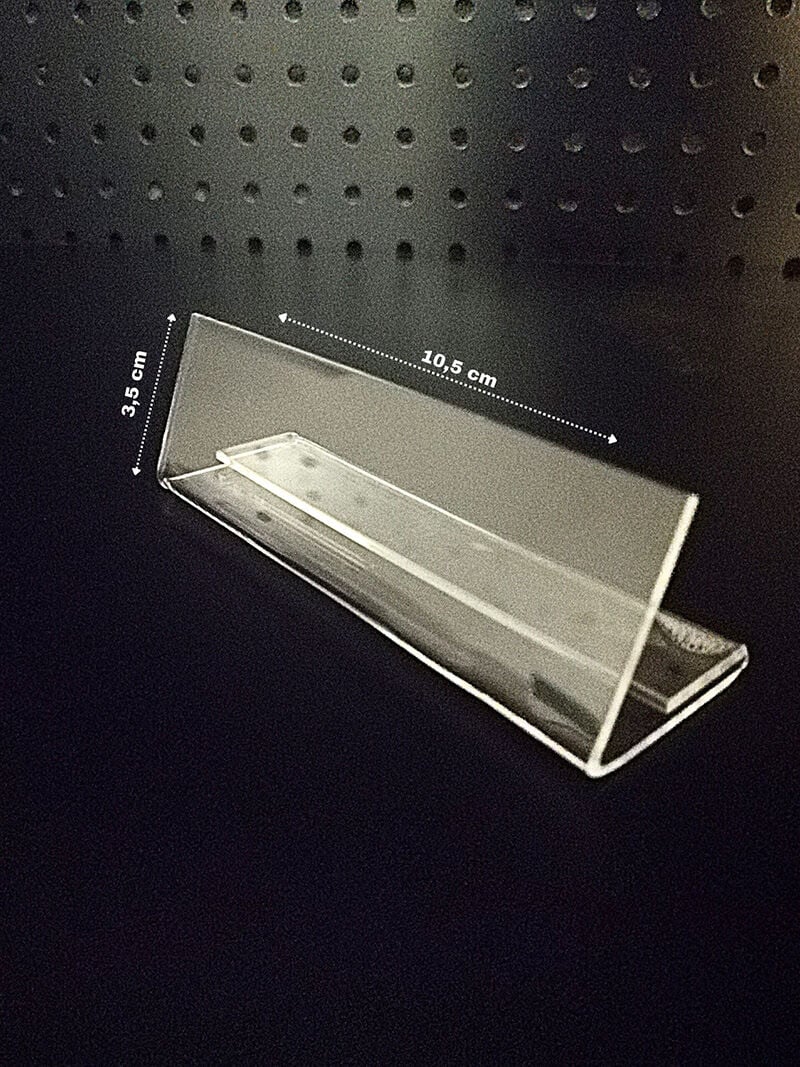 PLEKSİ ETİKETLİK YAN ARKAYA AÇILI (10,5cm x H:3,5cm)