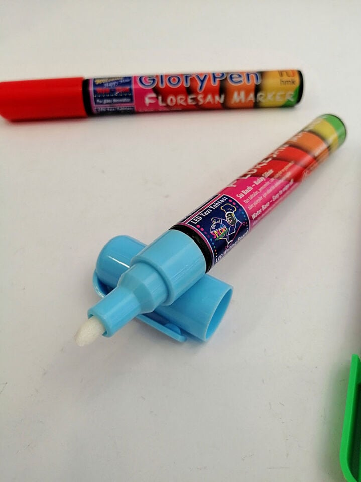 KALEM KESİK UÇLU 4,5MM RENKLİ Silinebilir Dolgun Kalem Kırmızı Mavi Yeşil Renklerde Mürekkep Glory Floresan Marker