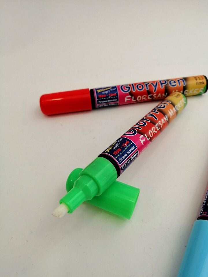 KALEM KESİK UÇLU 4,5MM RENKLİ Silinebilir Dolgun Kalem Kırmızı Mavi Yeşil Renklerde Mürekkep Glory Floresan Marker