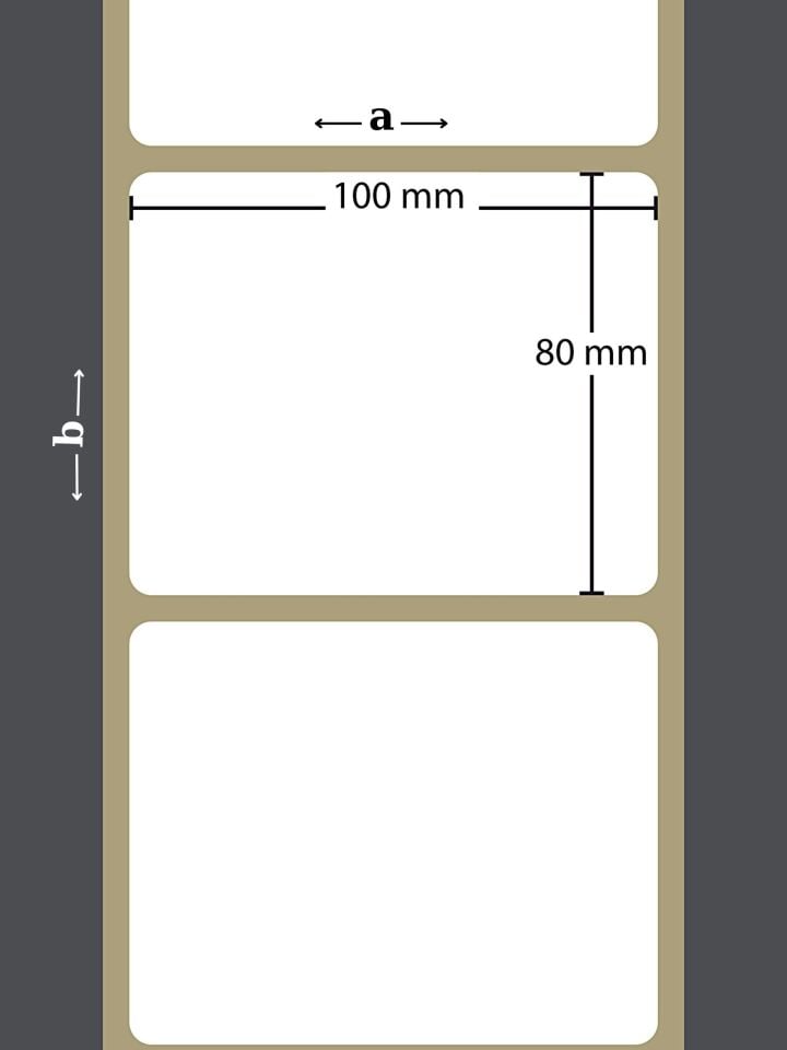 80X100 VELLUM YAPIŞKANLI Barkod ETİKET (500LÜ) Raf Etiketi Fiyat Etiketi Isı ve Işıktan Etkilenmeyen