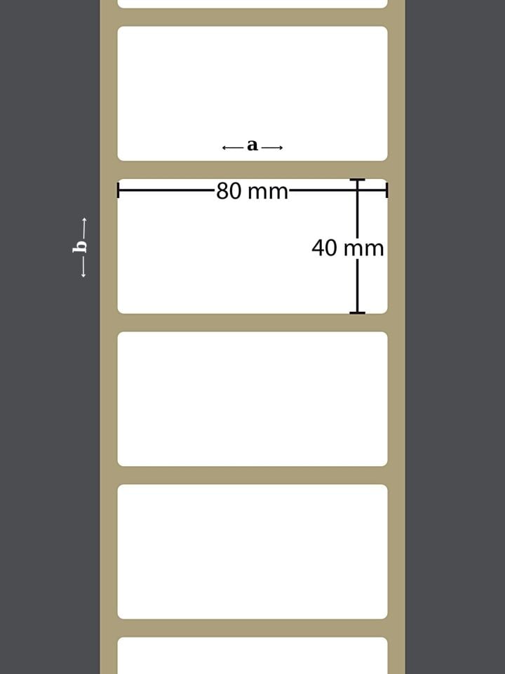 40X80 VELLUM YAPIŞKANLI Barkod ETİKET (500LÜ)  Isı ve Işıktan Etkilenmeyen Raf Etiketi Fiyat Etiketi