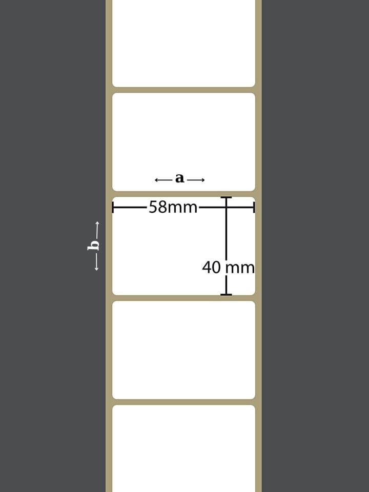 40X58 VELLUM YAPIŞKANLI Barkod ETİKET (500LÜ) Isı ve Işıktan Etkilenmeyen Raf Etiketi Fiyat Etiketi