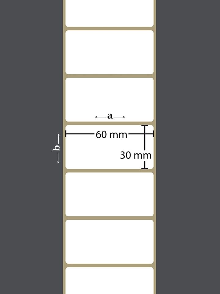 30X60 VELLUM YAPIŞKANLI Barkod ETİKET (1000Lİ) Isı ve Işıkta Silinmeyen Raf Etiketi