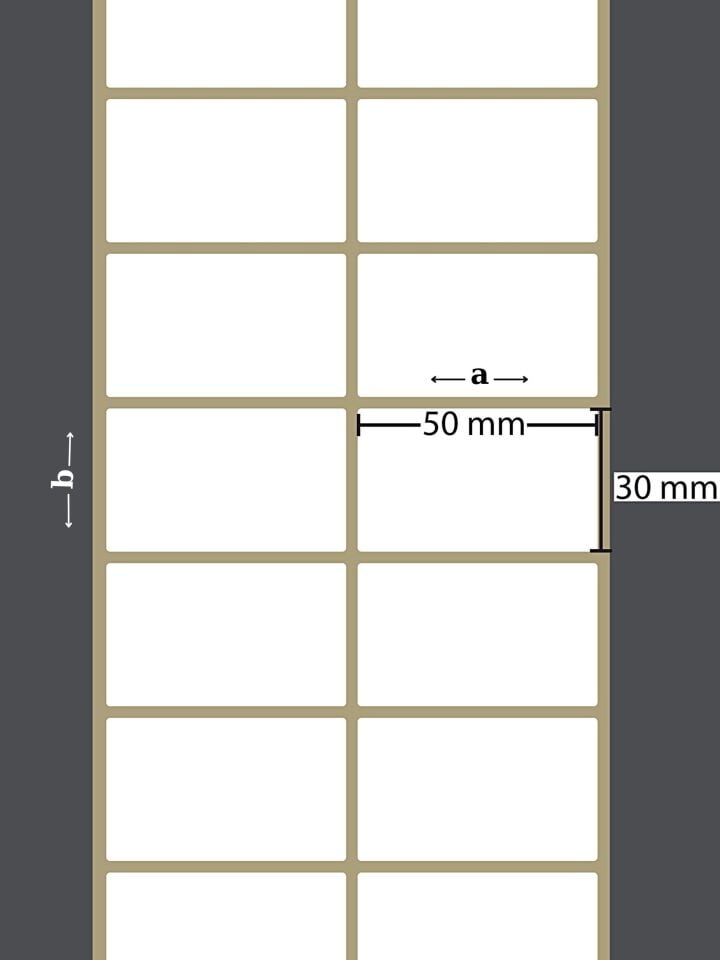 30X50 VELLUM YAPIŞKANLI Barkod ETİKET (2400LÜ) ÇİFT SIRA, Fiyat Etiketi Raf Etiketi