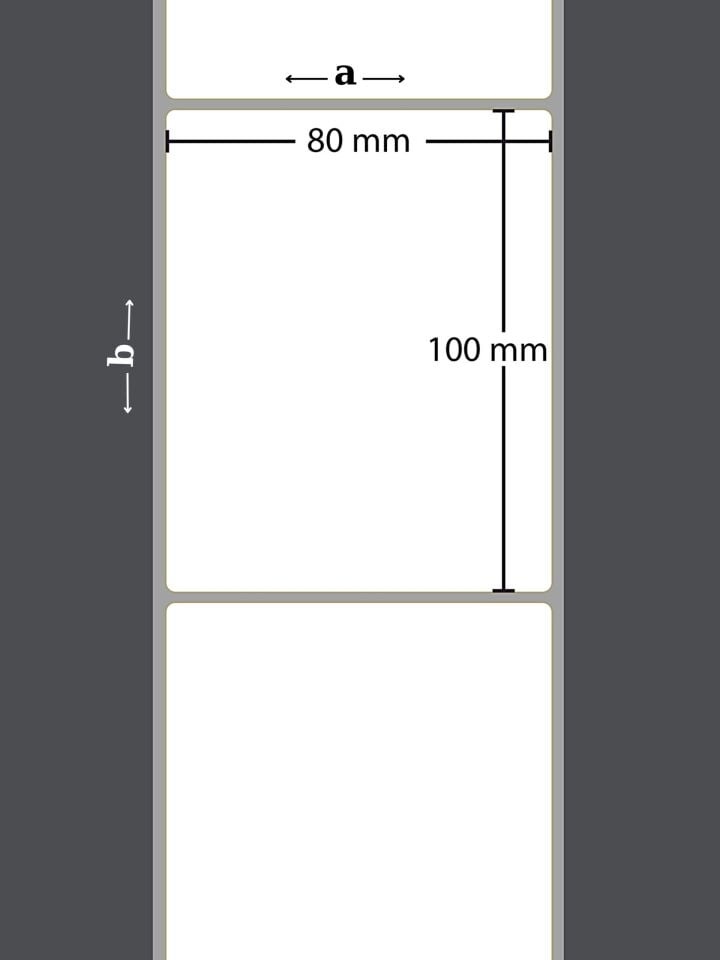 100X80 TERMAL YAPIŞKANLI ETİKET (500LÜ) / Termal Raf Etiketi,  Termal Barkod Etiketi Fiyat Etiketi Raf Etiketi
