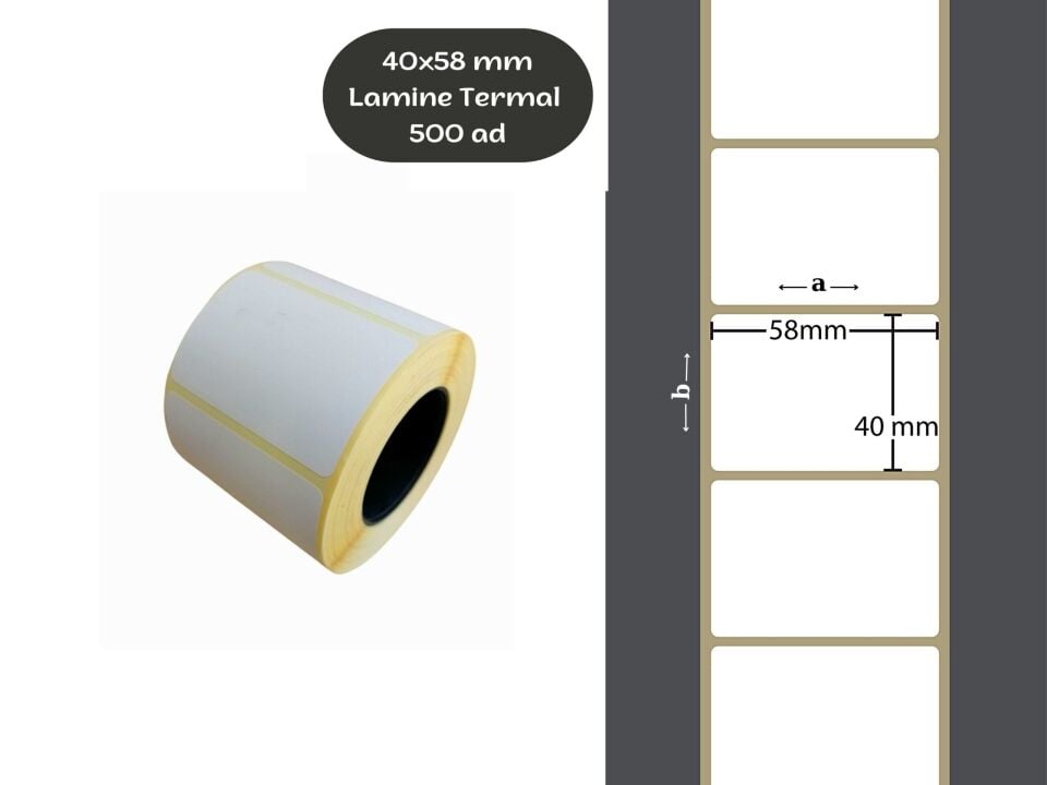40X58 LAMİNE TERMAL Barkod YAPIŞKANLI ETİKET(500 LÜ) Fiyat Etiketi Raf Etiketi Soğultan Etkilenmeyen Etiket