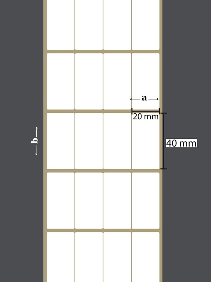 40X20 TERMAL YAPIŞKANLI Barkod ETİKET(5000 Lİ) 4 SIRA Termal Rulo Raf Etiketi Fiyat Etiketi
