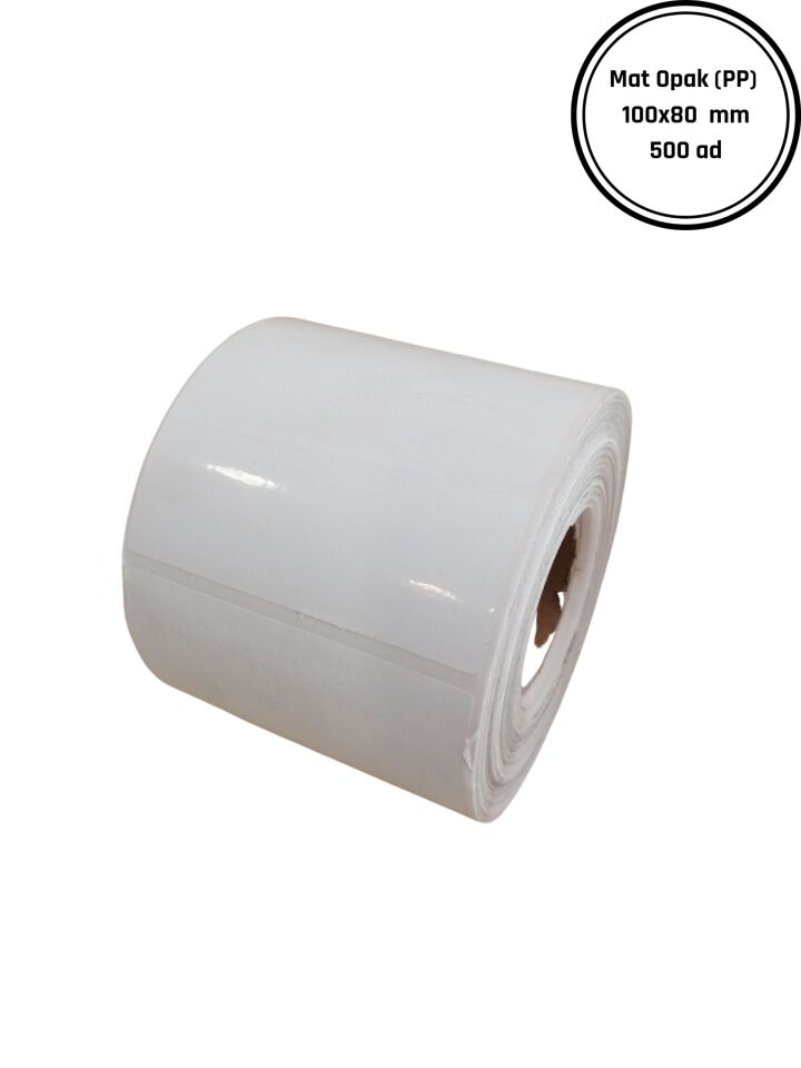 100×80 POLİPLEN (PP) YAPIŞKANLI ETİKET (500 LÜ) / Plastik Etiket
