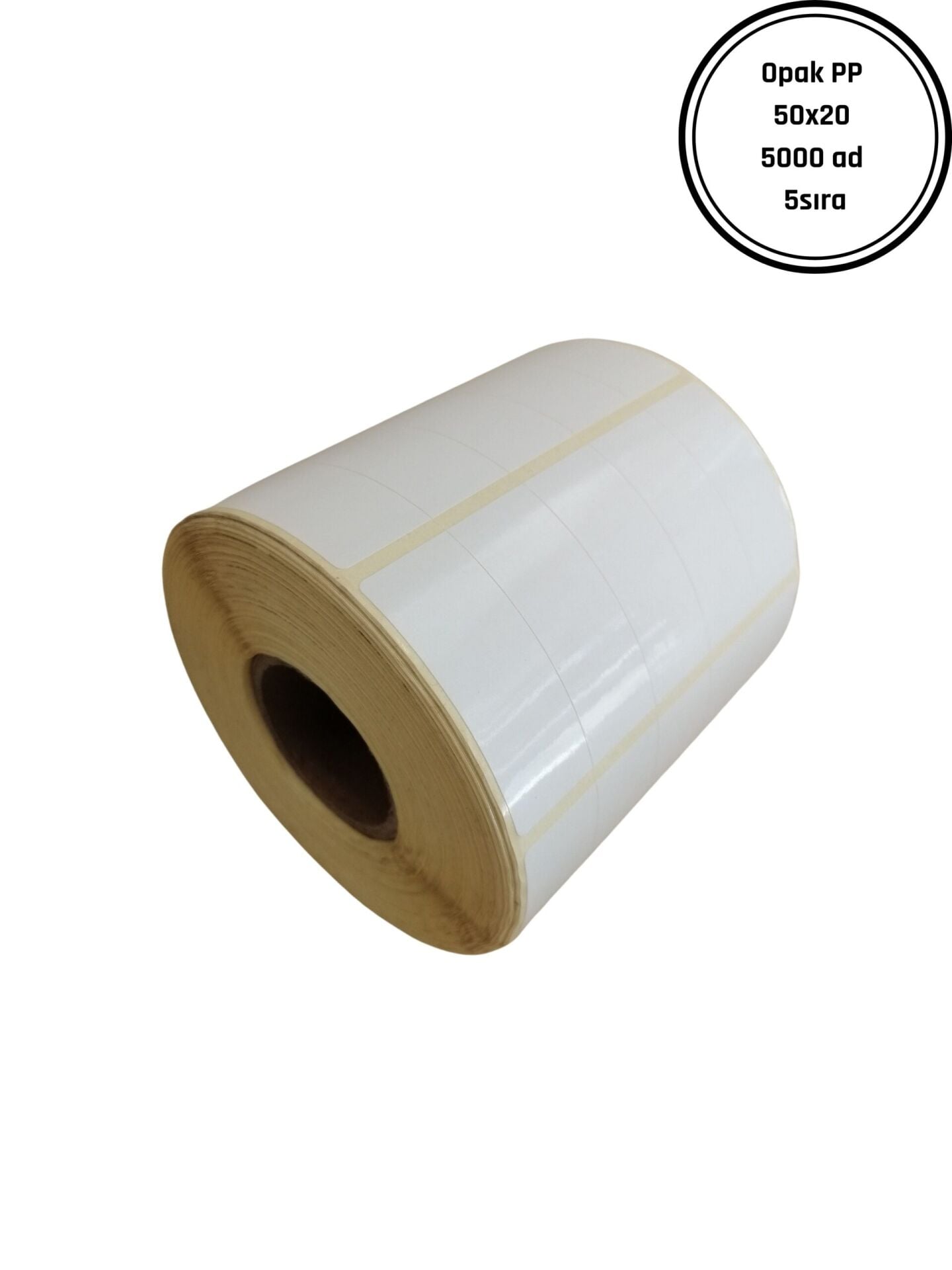 50×20 POLİPLEN (PP) YAPIŞKANLI ETİKET 5 SIRA (5000 Lİ)