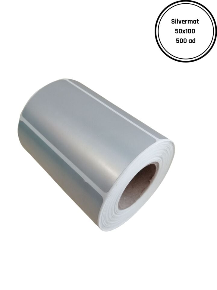 SILVERMAT 50X100(500 LÜ) YAPIŞKANLI ETİKET