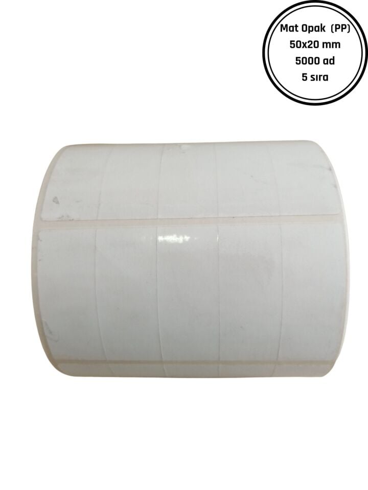 50X20 PARLAK KUŞE YAPIŞKANLI (5 SIRA) 5000 Lİ