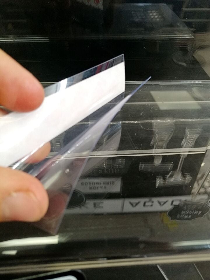 PVC YAPIŞKANLI ETİKETLİK 10 ADET  100X38MM pvc yapışkanlı etiketlik, yapışkanlı etiket tutucu, pvc etiket tutucu