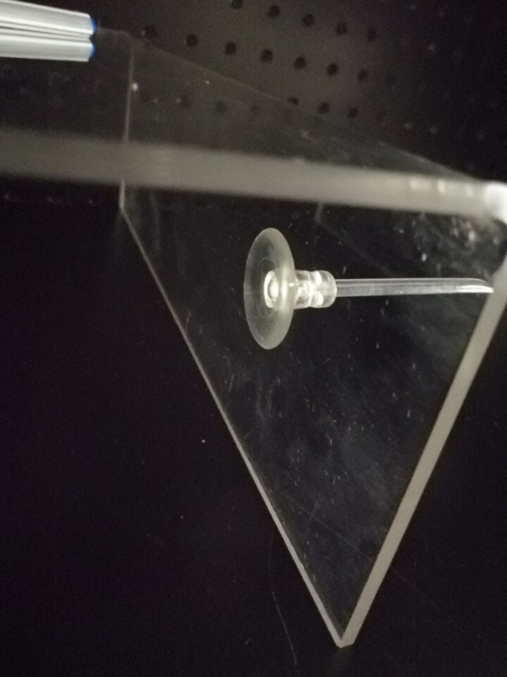 ŞEFFAF VANTUZLU KÜÇÜK OVAL 100MM ÇUBUKLU ETİKETLİK