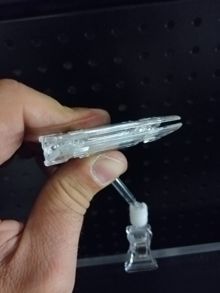 ŞEFFAF KÜÇÜK MANDAL KÜÇÜK MAŞA 50MM ÇUBUKLU ETİKETLİK mandallı etiket tutucu, mandallı fiyat etiketliği, mandallı etiketlik